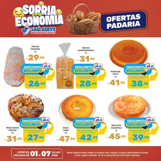 Catálogo Supermercados Jaù Serve | Padaria | 2026-07-06T00:00:00.000Z - 2026-07-07T00:00:00.000Z