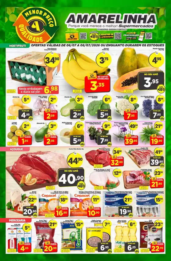 Catálogo Amarelinha Supermercados | Menor Preço A Qualidade | 2026-07-06T00:00:00.000Z - 2026-07-08T00:00:00.000Z