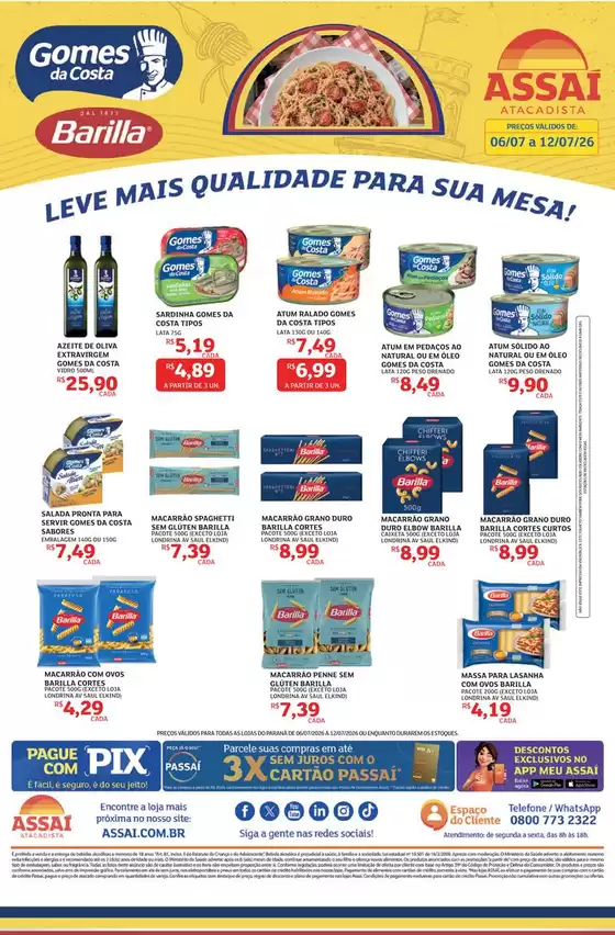 Catálogo Assaí Atacadista | Encarte Assaí Atacadista 167726-521 | 2026-07-06T00:00:00.000Z - 2026-07-12T00:00:00.000Z