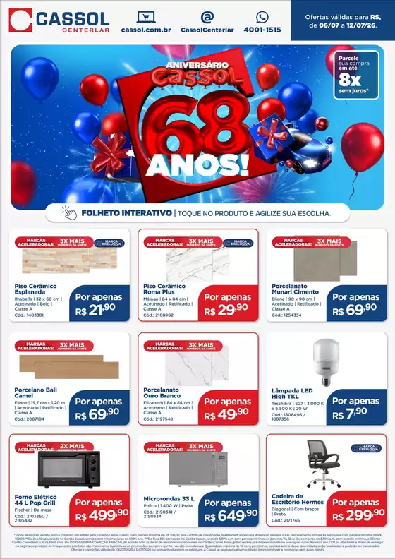 Catálogo Cassol | Melhores ofertas e descontos | 2026-07-06T00:00:00.000Z - 2026-07-12T00:00:00.000Z