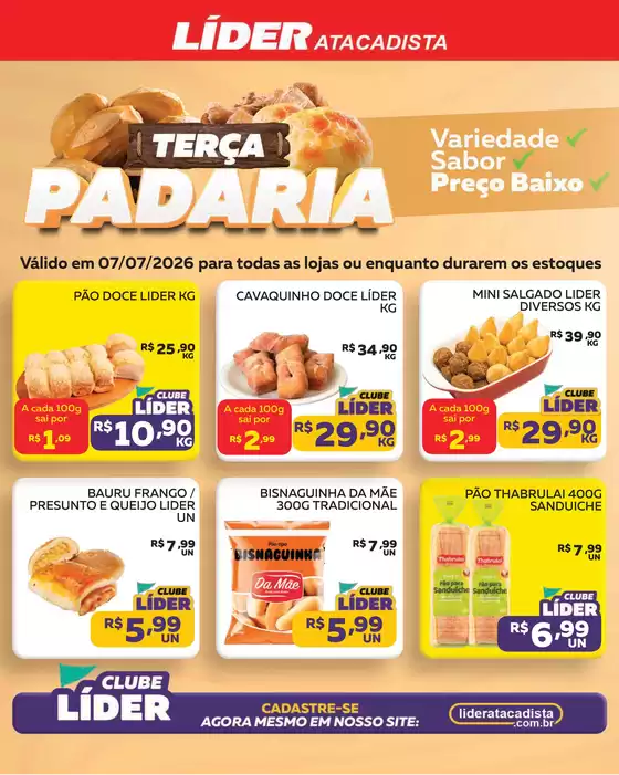Catálogo Líder Atacadista | Cópia encarte terça da padariaemercercearia | 2026-07-07T00:00:00.000Z - 2026-07-07T00:00:00.000Z