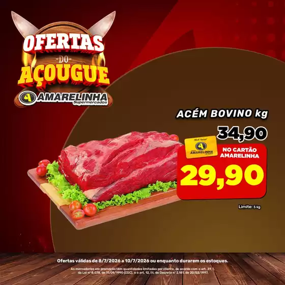 Catálogo Amarelinha Supermercados | Ofertas de Acougue | 2026-07-09T00:00:00.000Z - 2026-07-10T00:00:00.000Z