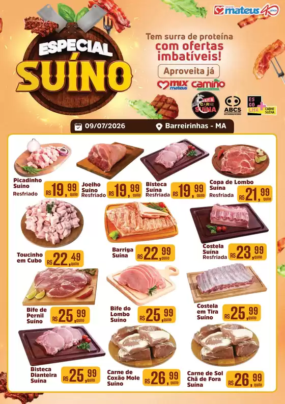 Catálogo Supermercados Mateus | Especial suíno | 2026-07-09T00:00:00.000Z - 2026-07-09T00:00:00.000Z