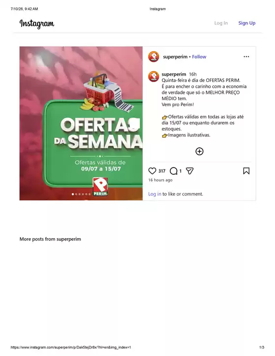 Catálogo Supermercado Perim | Ofertas Da Semana | 2026-07-10T00:00:00.000Z - 2026-07-15T00:00:00.000Z