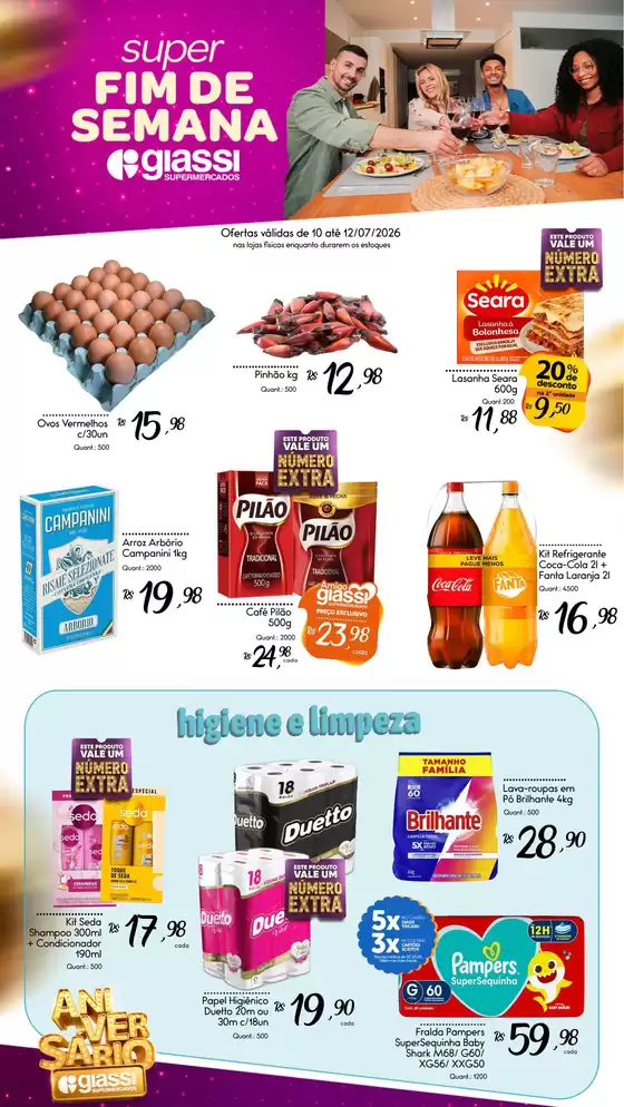 Catálogo Giassi Supermercados | Encarte Giassi Supermercados | 2026-07-10T00:00:00.000Z - 2026-07-12T00:00:00.000Z