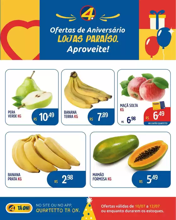 Catálogo Quartetto Supermercados | Economize agora com nossas ofertas | 2026-07-10T00:00:00.000Z - 2026-07-12T00:00:00.000Z