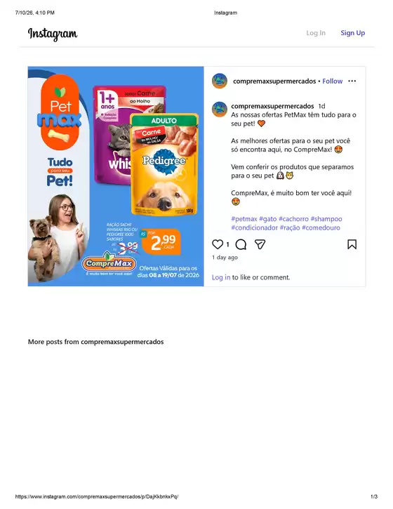 Catálogo CompreMax | Pet Max | 2026-07-10T00:00:00.000Z - 2026-07-19T00:00:00.000Z