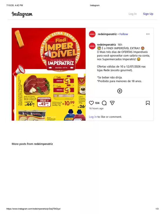 Catálogo Supermercados Imperatriz | Imper divel | 2026-07-10T00:00:00.000Z - 2026-07-10T00:00:00.000Z