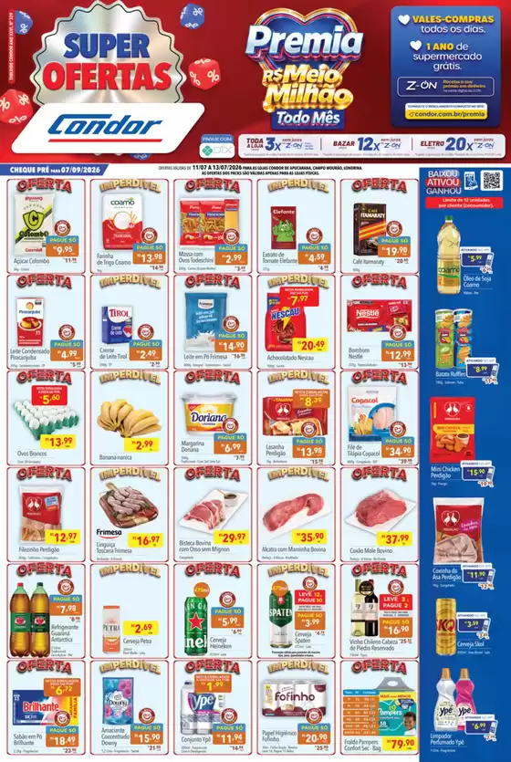 Catálogo Supermercados Condor | Ofertas especiais atraentes para todos | 2026-07-11T00:00:00.000Z - 2026-07-13T00:00:00.000Z
