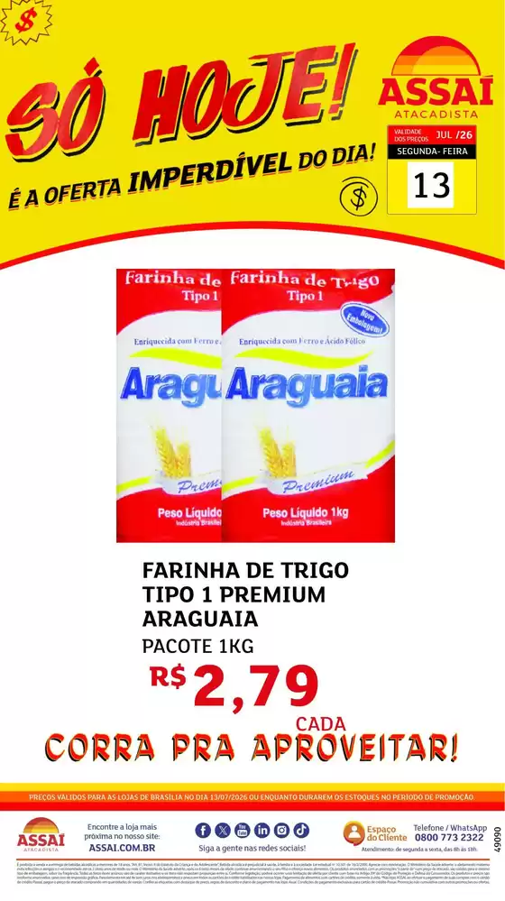 Catálogo Assaí Atacadista | Encarte Assaí Atacadista 49283-226 | 2026-07-13T00:00:00.000Z - 2026-07-13T00:00:00.000Z