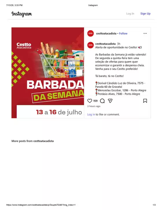 Catálogo Cestto Atacadista | Barbadas da semana | 2026-07-13T00:00:00.000Z - 2026-07-16T00:00:00.000Z