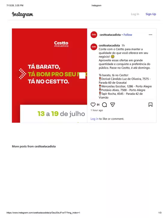 Catálogo Cestto Atacadista em Estrela do Sul | Tá barato, tá no Cestto! | 2026-07-13T00:00:00.000Z - 2026-07-19T00:00:00.000Z