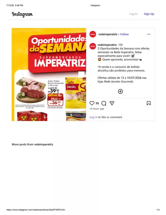 Catálogo Supermercados Imperatriz | Oportunidades da Semana | 2026-07-13T00:00:00.000Z - 2026-07-19T00:00:00.000Z