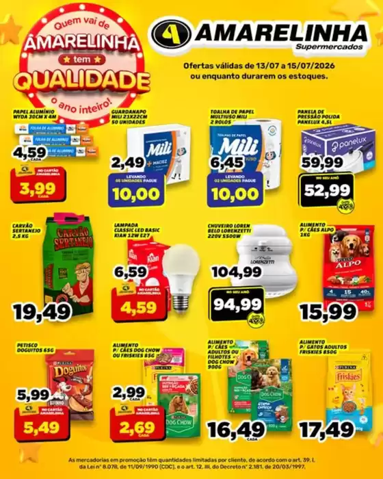 Catálogo Amarelinha Supermercados | Ofertas Validas | 2026-07-14T00:00:00.000Z - 2026-07-15T00:00:00.000Z