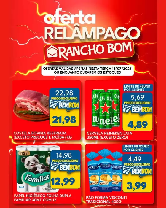 Catálogo Rancho Bom Supermercados | Encarte Rancho Bom Supermercados | 2026-07-14T00:00:00.000Z - 2026-07-14T00:00:00.000Z