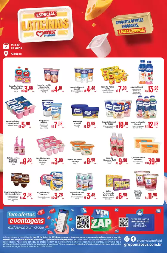 Catálogo Supermercados Mateus | Lacteos | 2026-07-13T00:00:00.000Z - 2026-07-14T00:00:00.000Z