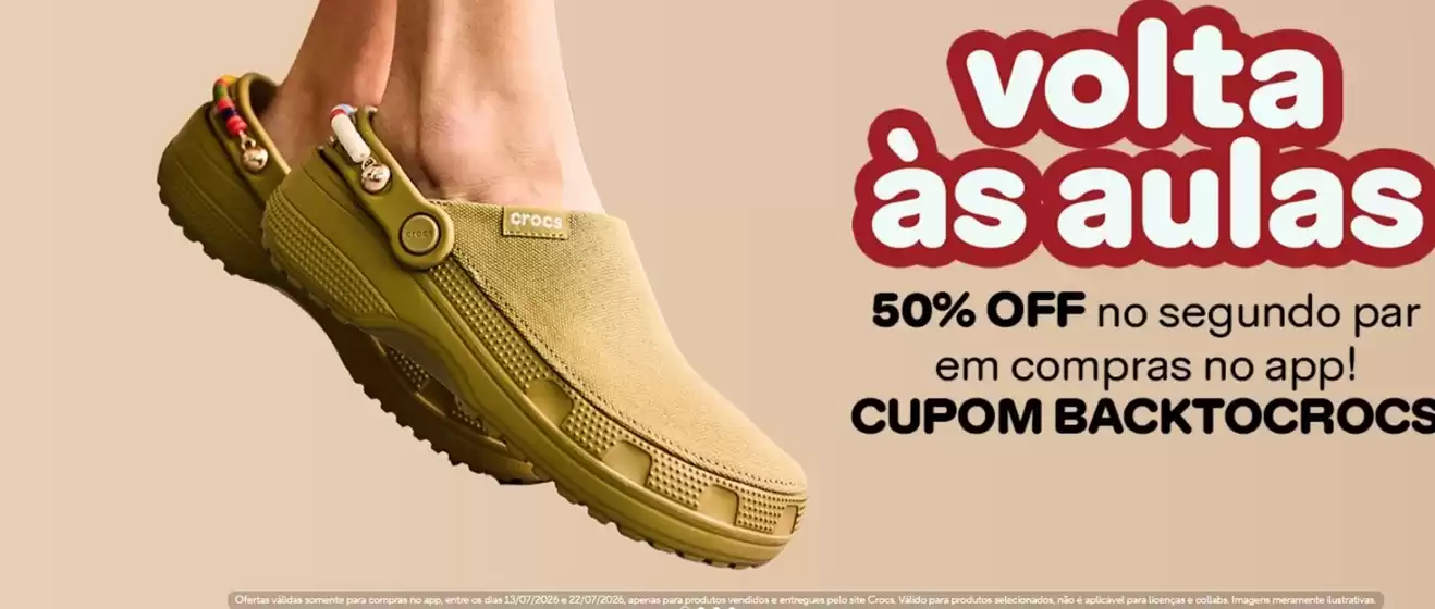 Catálogo Crocs | Volta às aulas | 2026-07-15T00:00:00.000Z - 2026-07-22T00:00:00.000Z