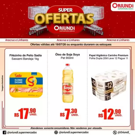 Catálogo Oriundi | Super Ofertas | 2026-07-15T00:00:00.000Z - 2026-07-18T00:00:00.000Z