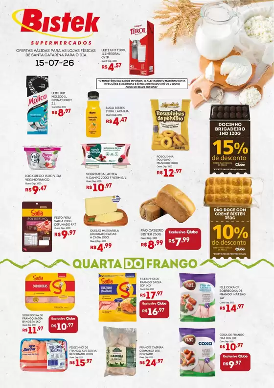 Catálogo Bistek Supermercados | Encarte Bistek Supermercados | 2026-07-15T00:00:00.000Z - 2026-07-15T00:00:00.000Z