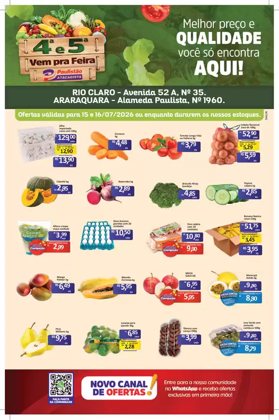 Catálogo Paulistão Atacadista | Pechinchas e ofertas atuais | 2026-07-15T00:00:00.000Z - 2026-07-16T00:00:00.000Z