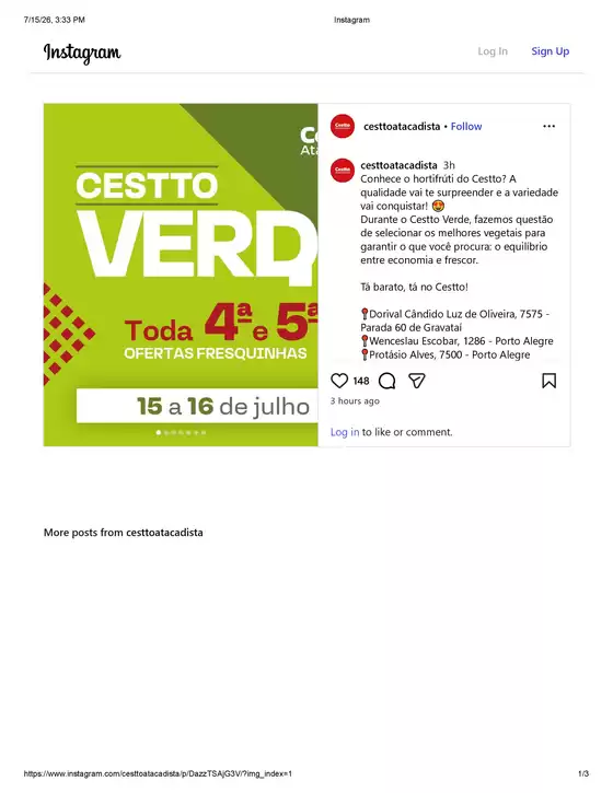 Catálogo Cestto Atacadista | Cestto Verde | 2026-07-15T00:00:00.000Z - 2026-07-16T00:00:00.000Z