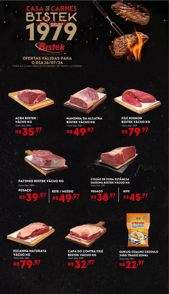 Catálogo Bistek Supermercados | Ofertas exclusivas para nossos clientes | 2026-07-16T00:00:00.000Z - 2026-07-16T00:00:00.000Z