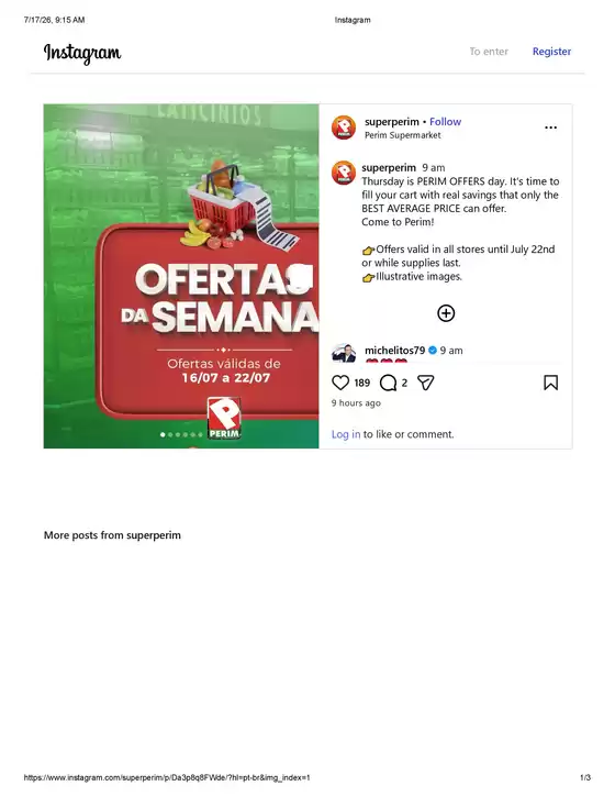 Catálogo Supermercado Perim | Ofertas Da Semana | 2026-07-17T00:00:00.000Z - 2026-07-22T00:00:00.000Z