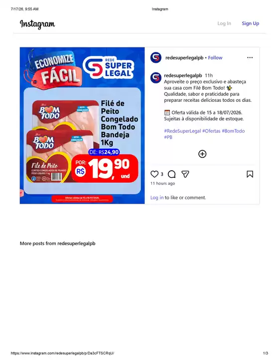 Catálogo Rede Super Legal de Supermercados | Economize Facil | 2026-07-17T00:00:00.000Z - 2026-07-18T00:00:00.000Z