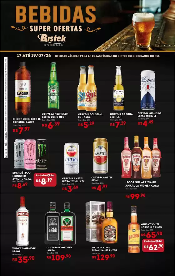 Catálogo Bistek Supermercados | Melhores ofertas e descontos | 2026-07-17T00:00:00.000Z - 2026-07-19T00:00:00.000Z
