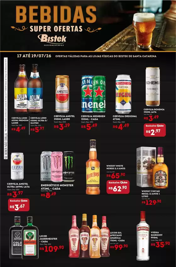 Catálogo Bistek Supermercados | Ofertas exclusivas e pechinchas | 2026-07-17T00:00:00.000Z - 2026-07-19T00:00:00.000Z