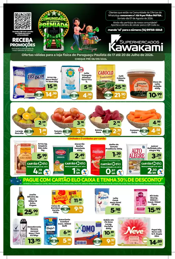 Catálogo Supermercados Kawakami | Ofertas - Paraguaçu Paulista | 2026-07-17T00:00:00.000Z - 2026-07-20T00:00:00.000Z