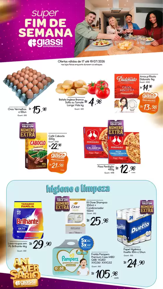 Catálogo Giassi Supermercados | Encarte Giassi Supermercados | 2026-07-17T00:00:00.000Z - 2026-07-19T00:00:00.000Z