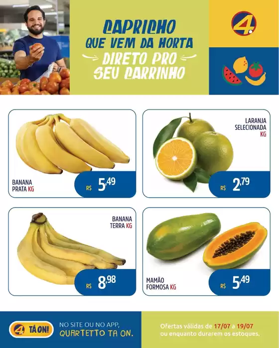 Catálogo Quartetto Supermercados | Encarte Quartetto Supermercados | 2026-07-17T00:00:00.000Z - 2026-07-19T00:00:00.000Z