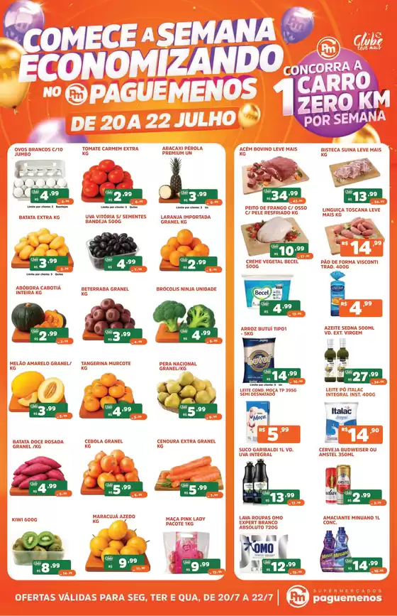 Catálogo Supermercados Pague Menos | Ofertas pague menos comece a semana economizando 20 a 22 jul | 2026-07-20T00:00:00.000Z - 2026-07-22T00:00:00.000Z