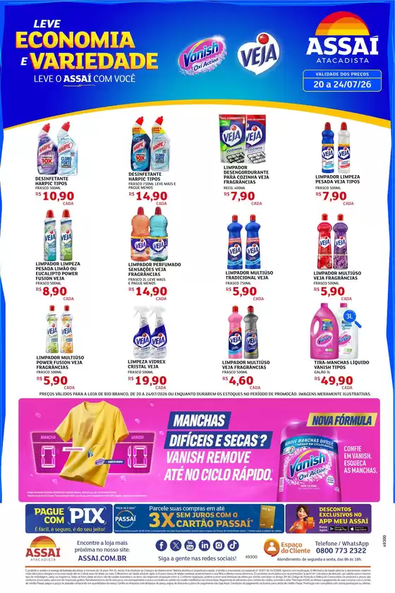 Catálogo Assaí Atacadista | Encarte Assaí Atacadista 49300-40 | 2026-07-20T00:00:00.000Z - 2026-07-24T00:00:00.000Z