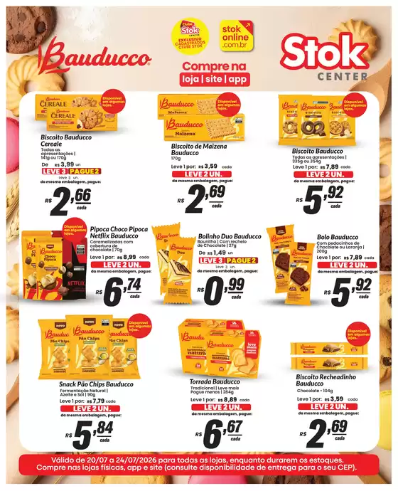 Catálogo Stok Center | Bauducco pdf 20.07 a 24.07 | 2026-07-20T00:00:00.000Z - 2026-07-24T00:00:00.000Z