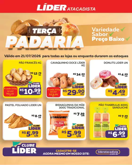 Catálogo Líder Atacadista | Cópia encarte terça da padariaemercercearia | 2026-07-21T00:00:00.000Z - 2026-07-21T00:00:00.000Z