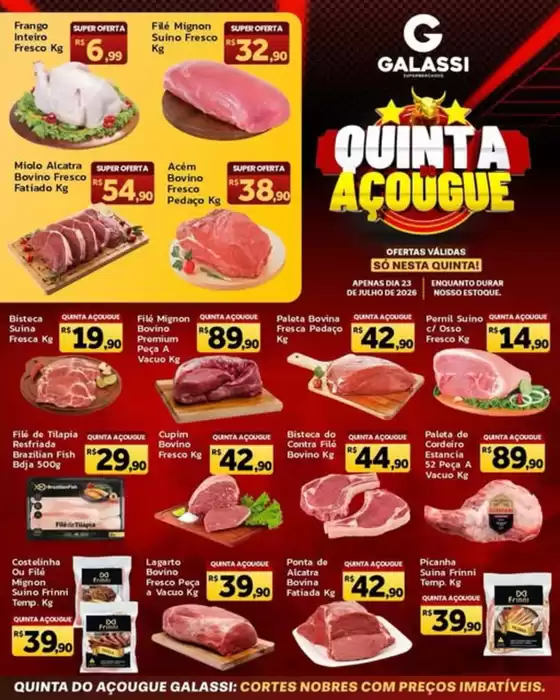 Catálogo Supermercados Galassi | QUINTA DO AÇOUGUE É GALASSI! | 2026-07-23T00:00:00.000Z - 2026-07-23T00:00:00.000Z