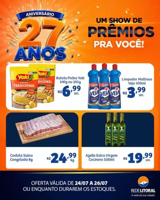 Catálogo Rede Litoral de Supermercados | Um Show de Prêmios pra Você! | 2026-07-24T00:00:00.000Z - 2026-07-26T00:00:00.000Z