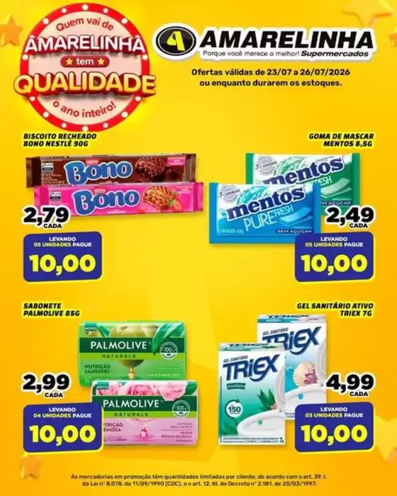 Catálogo Amarelinha Supermercados | Ofertas | 2026-07-24T00:00:00.000Z - 2026-07-26T00:00:00.000Z