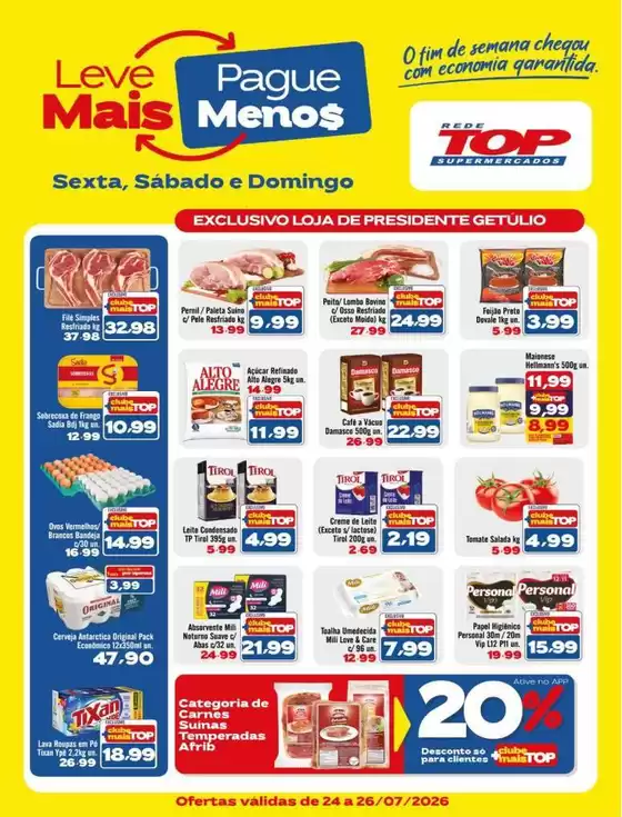 Catálogo Rede Top | Descontos e promoções | 2026-07-24T00:00:00.000Z - 2026-07-26T00:00:00.000Z