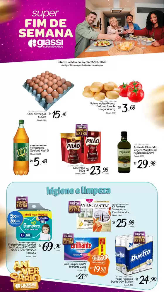 Catálogo Giassi Supermercados | Encarte Giassi Supermercados | 2026-07-24T00:00:00.000Z - 2026-07-26T00:00:00.000Z