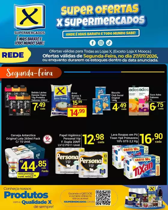 Catálogo X Supermercados | Melhores ofertas para todos os clientes | 2026-07-27T00:00:00.000Z - 2026-07-27T00:00:00.000Z