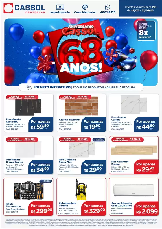 Catálogo Cassol | Ampla seleção de ofertas | 2026-07-27T00:00:00.000Z - 2026-07-31T00:00:00.000Z