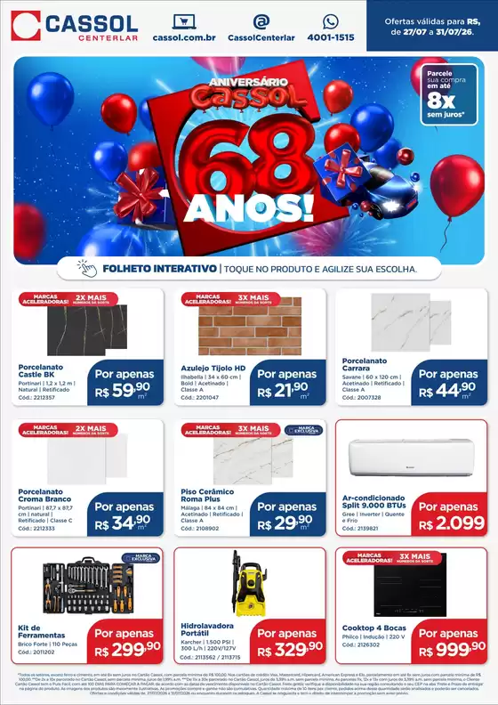 Catálogo Cassol | Ofertas especiais atraentes para todos | 2026-07-27T00:00:00.000Z - 2026-07-31T00:00:00.000Z