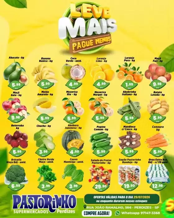 Catálogo Supermercado Pastorinho | Ampla seleção de ofertas | 2026-07-29T00:00:00.000Z - 2026-07-29T00:00:00.000Z