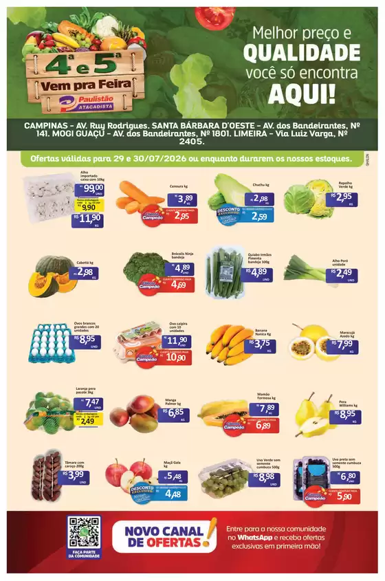 Catálogo Paulistão Atacadista | Ótima oferta para caçadores de pechinchas | 2026-07-29T00:00:00.000Z - 2026-07-30T00:00:00.000Z