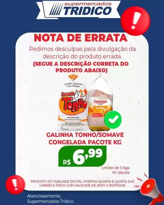 Catálogo Supermercados Tridico | Nota de errata | 2026-07-29T00:00:00.000Z - 2026-07-30T00:00:00.000Z