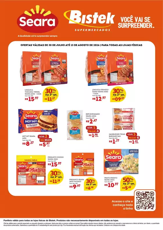 Catálogo Bistek Supermercados | Ofertas e promoções atuais | 2026-07-30T00:00:00.000Z - 2026-08-13T00:00:00.000Z
