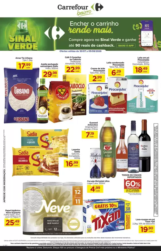 Catálogo Carrefour Bairro em Brasília | Ofertas para caçadores de pechinchas | 2026-07-30T00:00:00.000Z - 2026-08-05T00:00:00.000Z